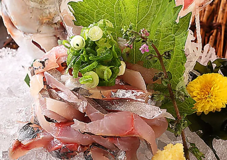 さかな酒場　魚星　沼津南口店 Uosho Numazu Minamiguchi Store is located a 3-minute walk from Numazu Station and is equipped with a large live fish tank, providing food with a focus on freshness.
