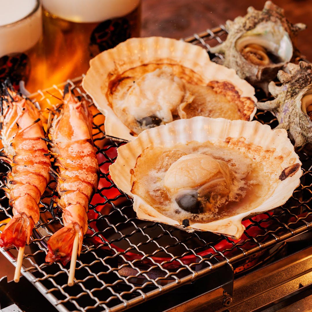 人気の浜焼き 