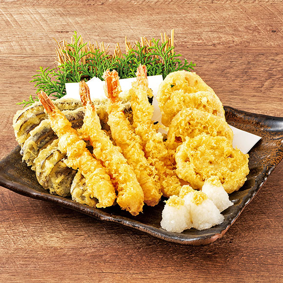 【6500円コース】<br>揚げ物：天ぷら三種盛合せ