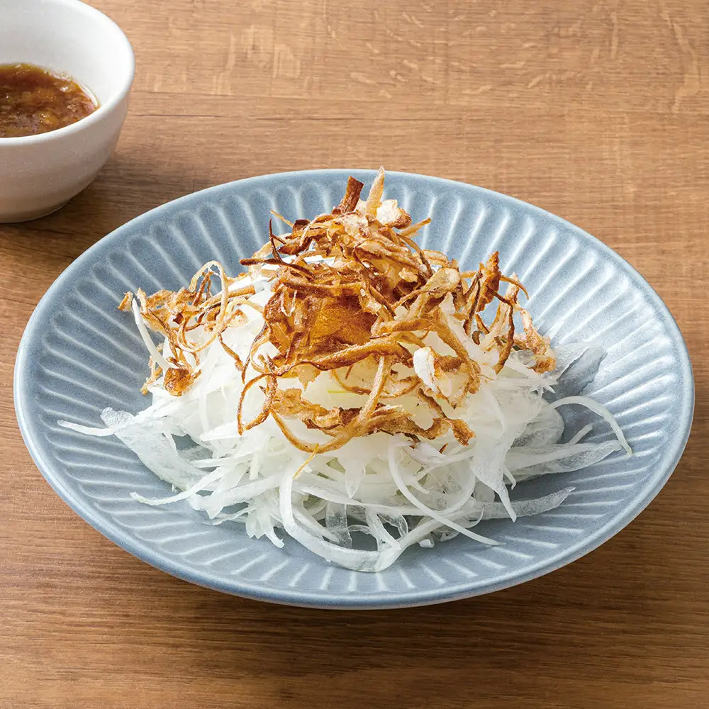 サクふわ食感が美味しい 新玉オニスラ ～新玉おろしポン酢～